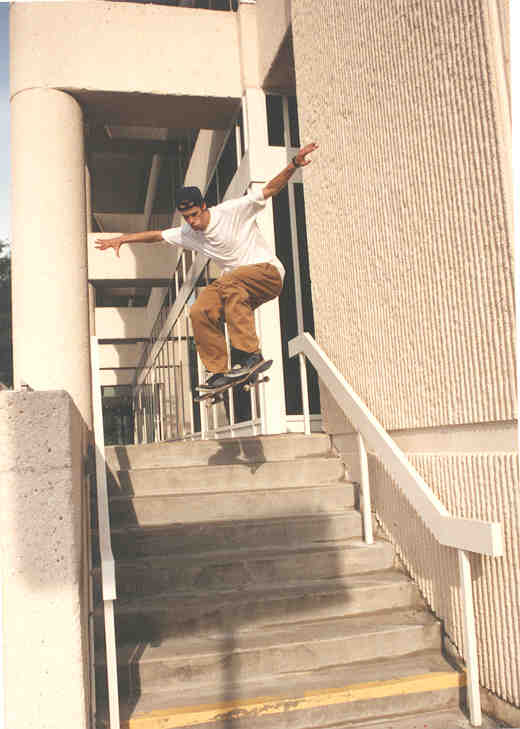 Ted Newsome in mid-flight over some downtown B'ham stairs