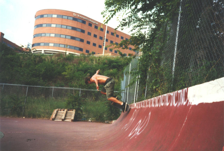 Tidwell floats a little backside ollie at Ghetto Banks