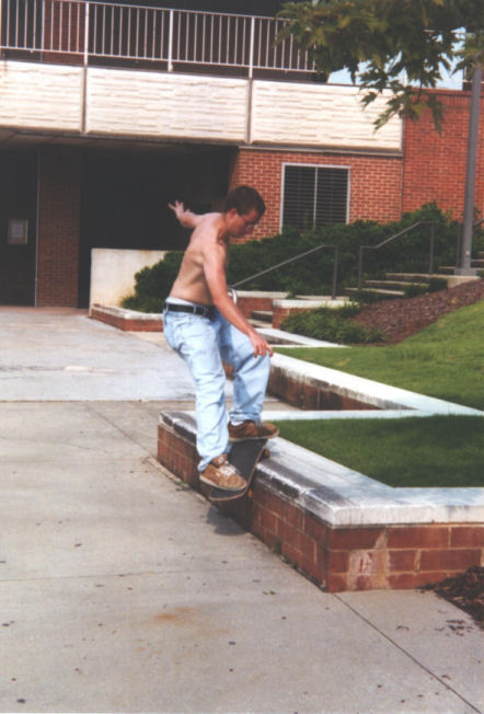 Tim smith grinds UAB Library ledge