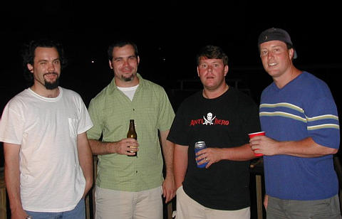 Old Mens Club (l-to-r: Lex, Lee, Hosey, and Solomon) July 2001