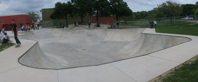 LBJ Skatepark flow bowl in San Antonio,TX @ March 2004