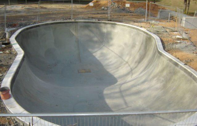 the bowl near complete at Alabaster skatepark