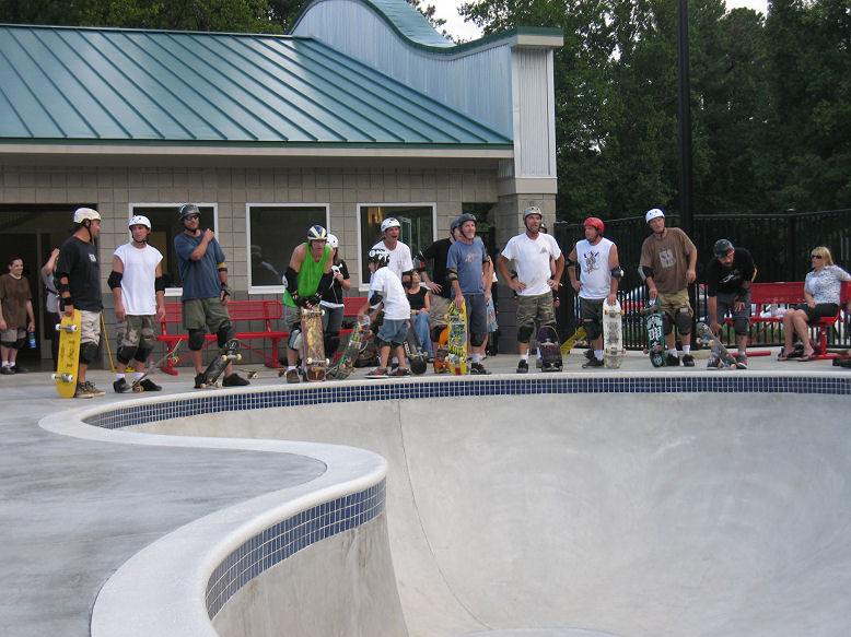 Bowl line up for the private session on Wednesday before the 7/28 grand opening