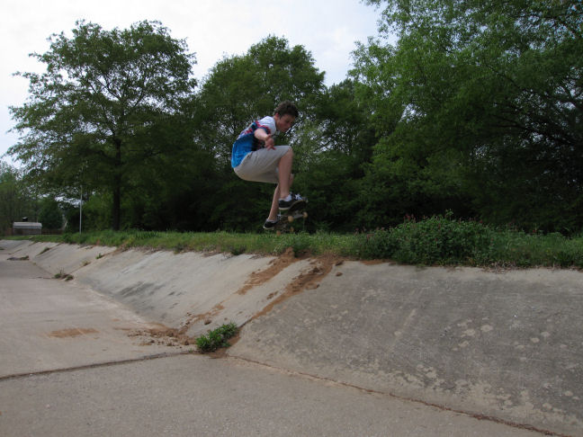 Spencer pops a BIG ollie on a SMALL hip