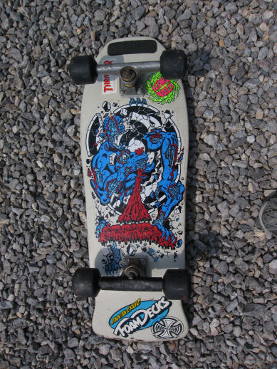Pat Wachter brought along this Roskopp foam core deck with Blackheart wheels and Indy stage II's...sickness!