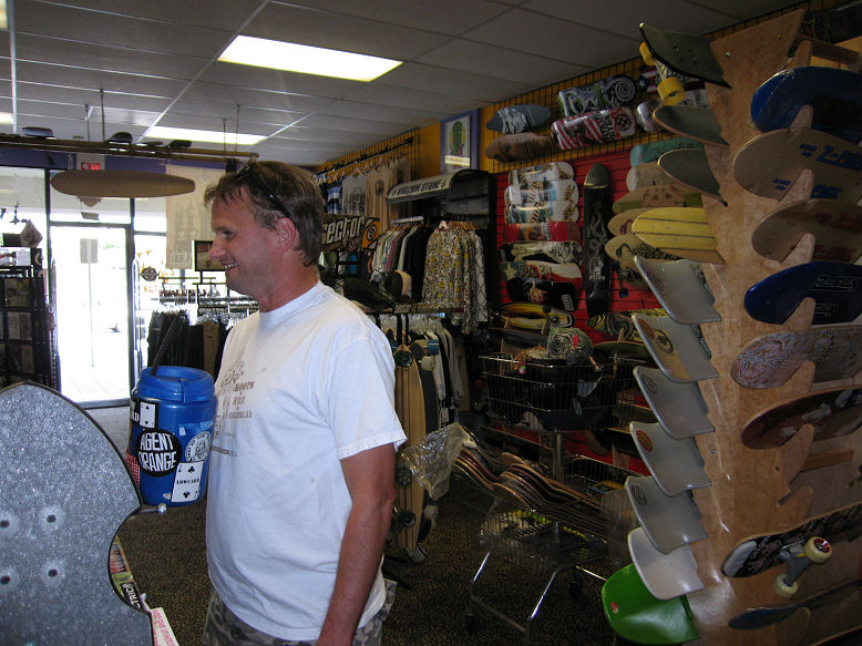 Tidwell checking out the Woody's shop