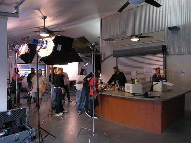 Filming the snack bar scene